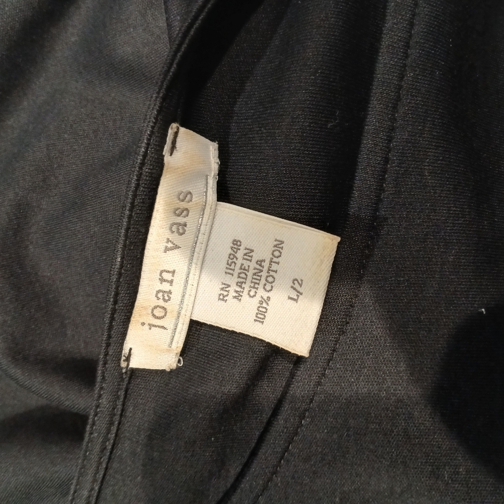 Joan Vass Black Shift Dress With Zipper Pockets / Large - Picture 5 of 6